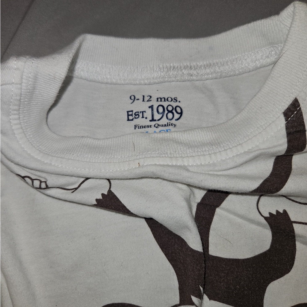 The Children's Place White and Brown Short Sleeve Tee